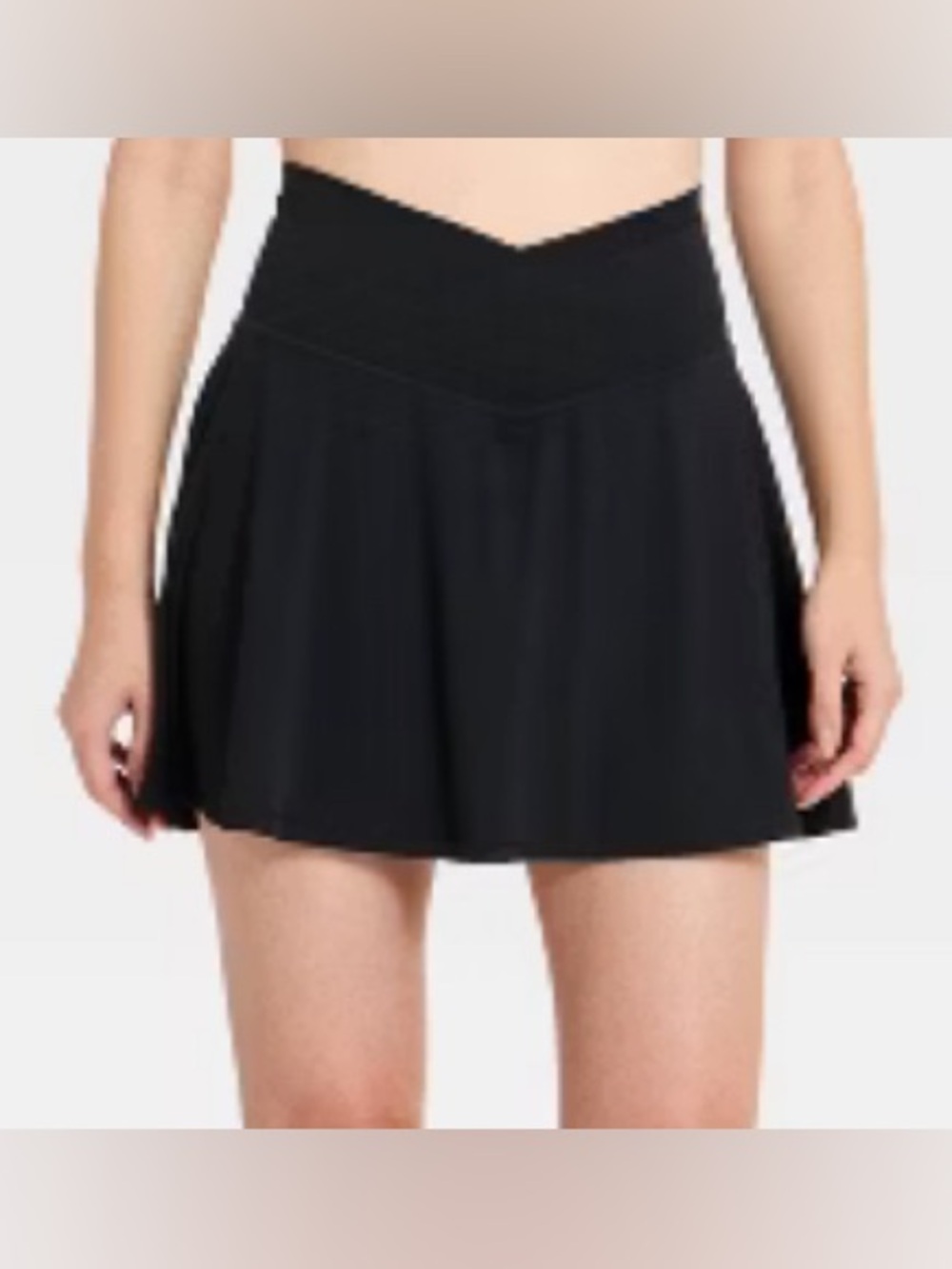 NWT All in Motion Black High Rise Knit Front V Crossover Athletic Skort